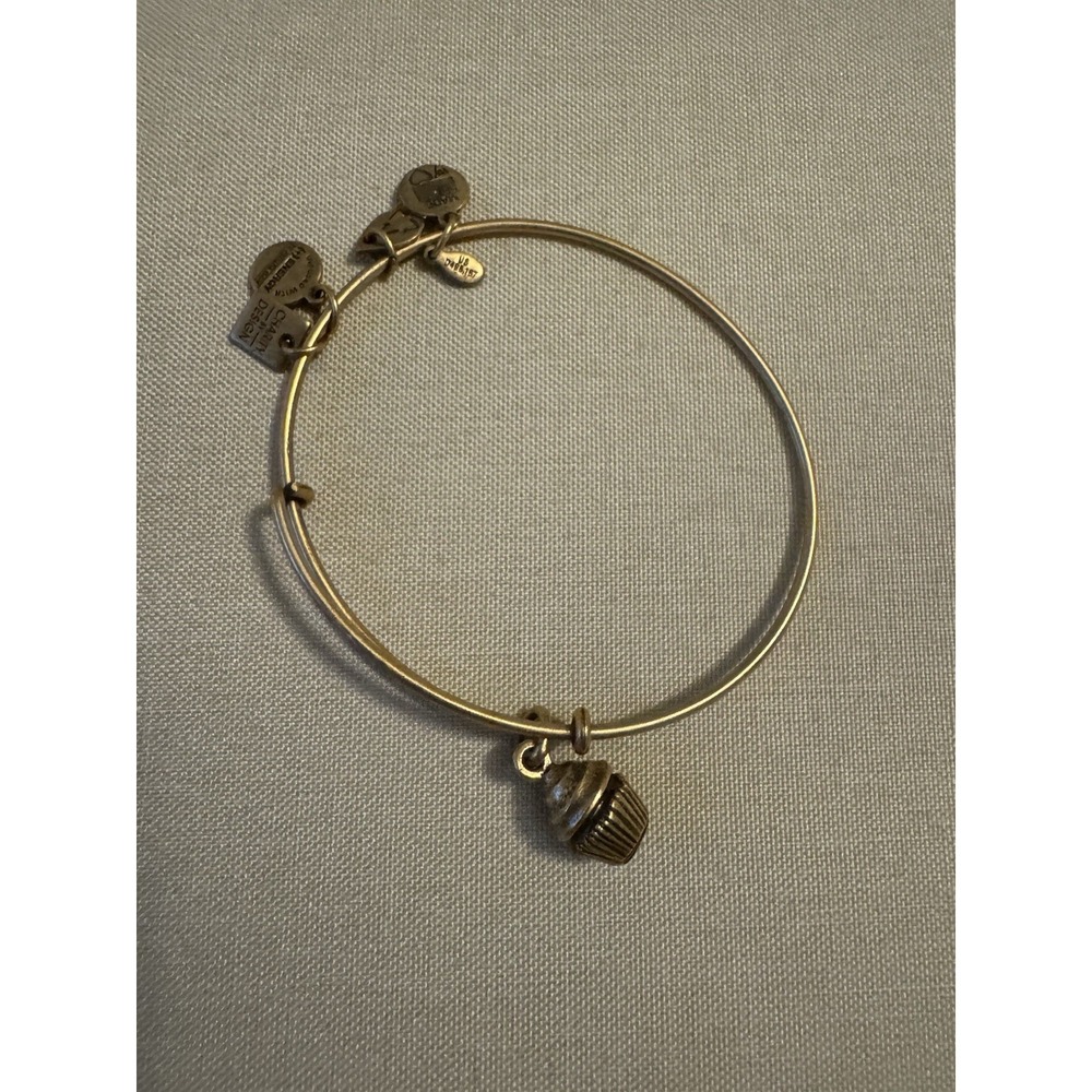 Alex and Ani Cupcake Charm Gold Bracelet Bangle‎